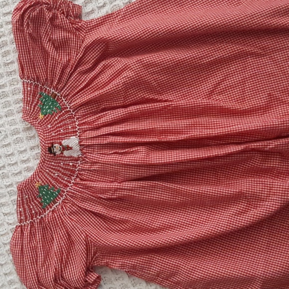 Be Mine Smocked Christmas Dress Red Gingham 18 months - Picture 4 of 6